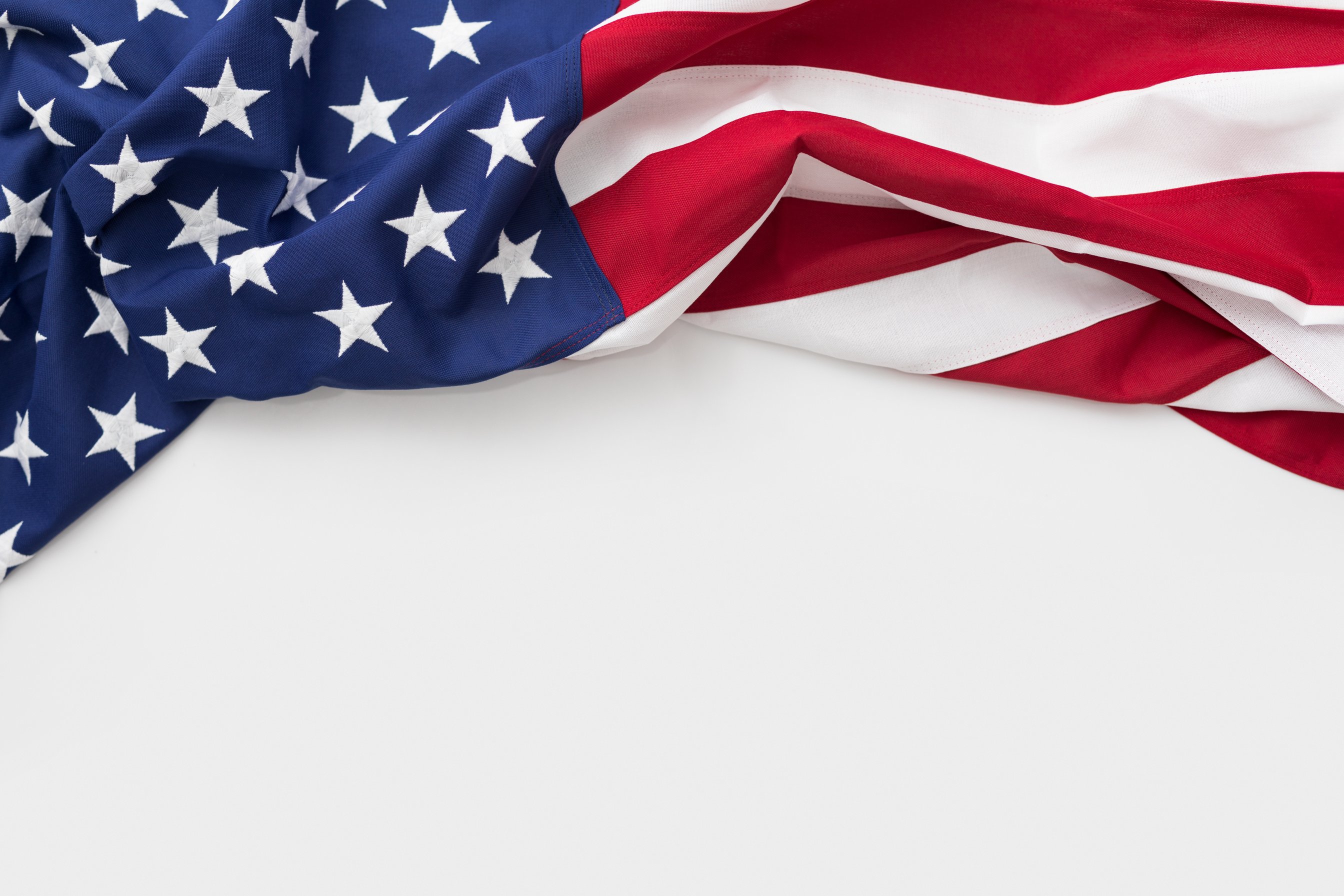 American Flag Border on White Background